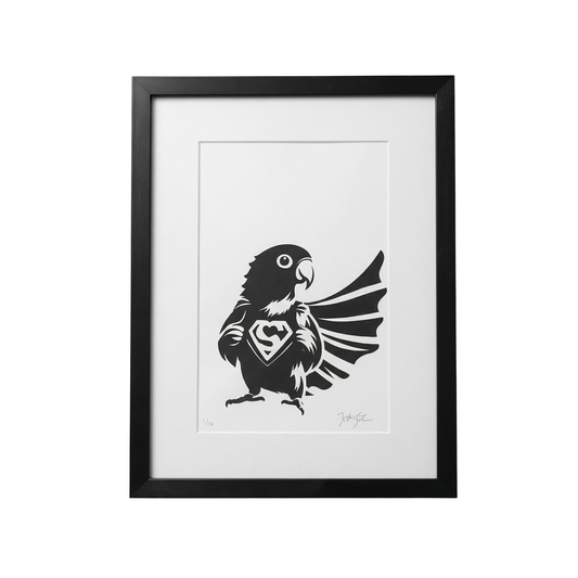 Superhero - print on canvas black