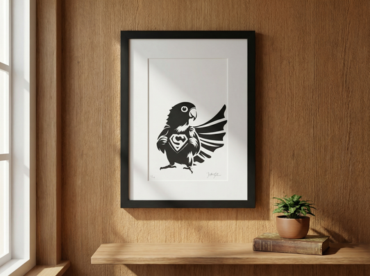 Superhero - print on canvas black